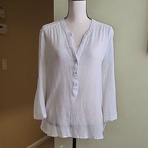 Tommy Bahama White Textured Blouse